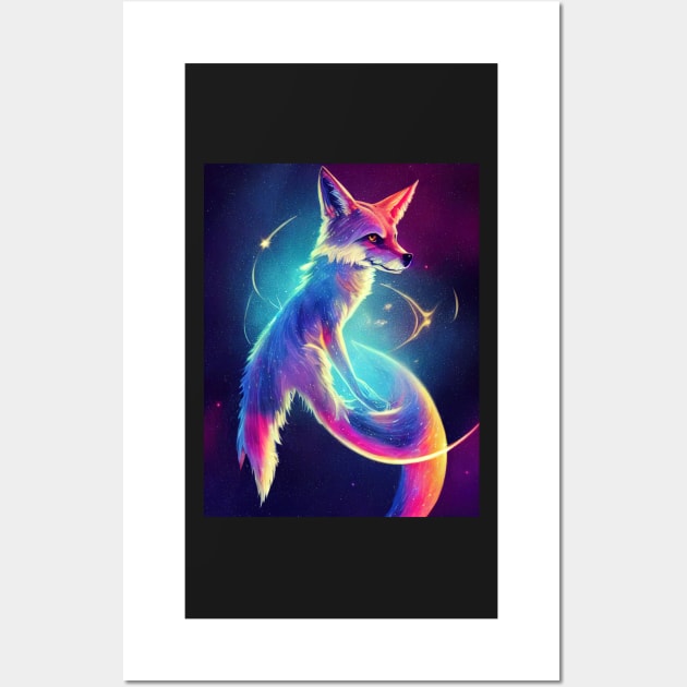 Cute Space Fox T-Shirt Wall Art by ComicsFactory